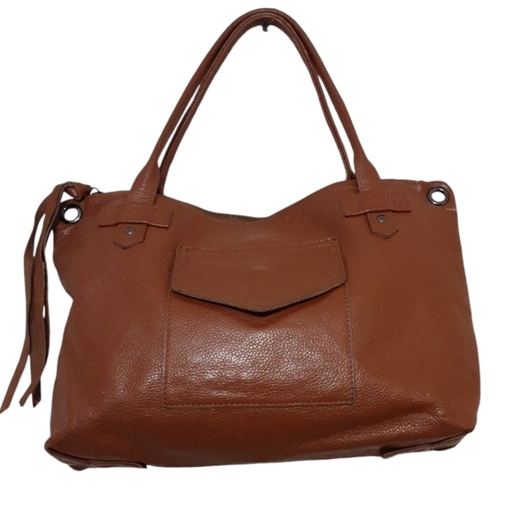 Allison burns satchel leather bag brown boho casual office minimalist women Y2K - Picture 1 of 10